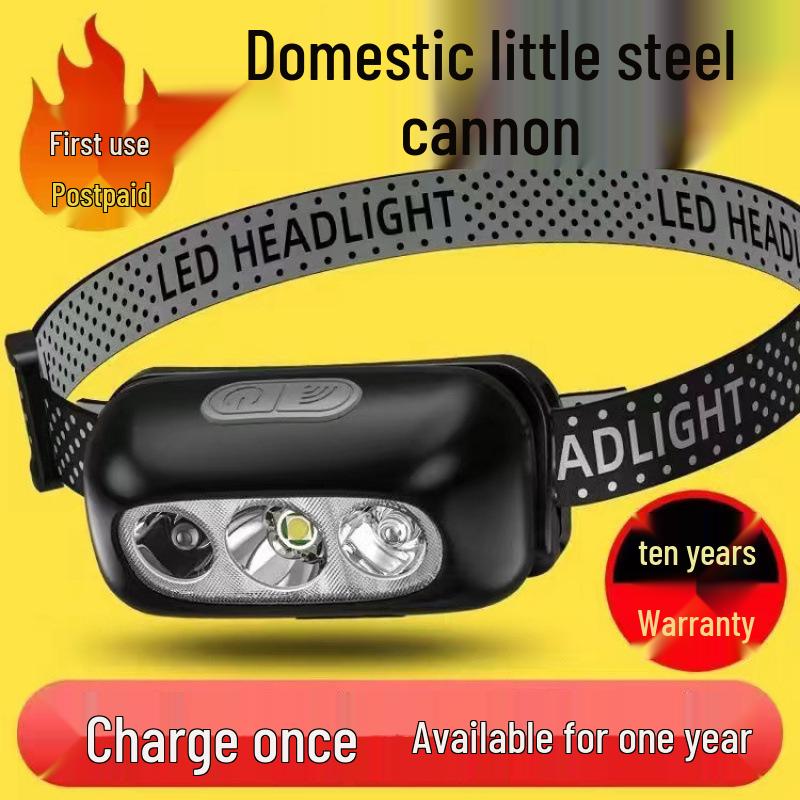 Ultra Bright Rechargeable Headlamp for Fishing with Long Battery Life and Induction Sensor