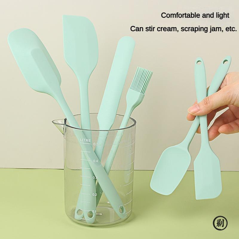 6pc Silicone Spatula Set for Baking-cake Frosting Kit with Brush, Non-stick Scrapers & Cream Spreads |   Cute Kitchen Gadgets