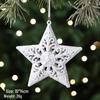 White Christmas Tree Ornaments: Five-Pointed Star & Snowflake Design, Hot-Selling