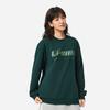 Li Ning Sports Lifestyle Series Round Neck Loose Versatile Comfortable Letter Casual Sweatshirt Unisex sweatshirt Forest-Green AWDVF77-1