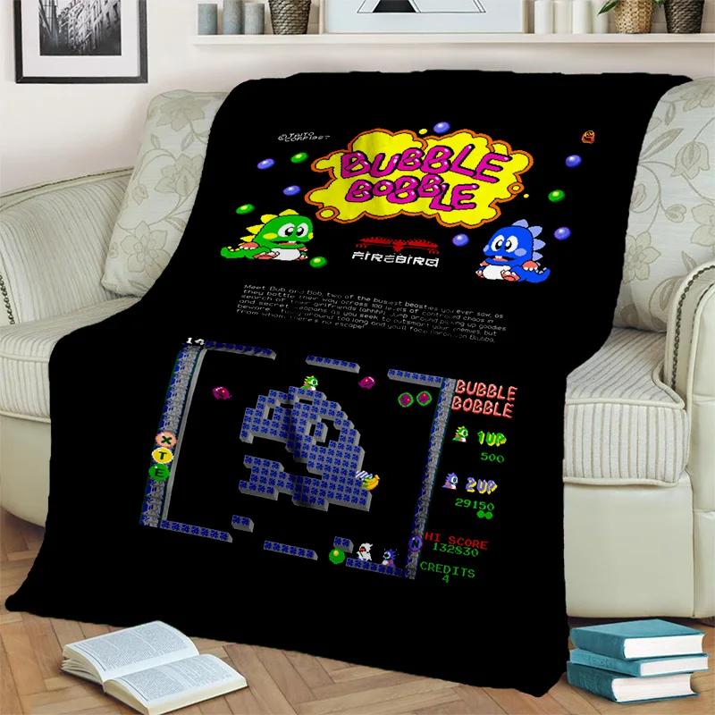 Bubble Bobble Cartoon Game Gamer 3D Blanket,Soft Throw Blanket for Home Bedroom Bed Sofa Picnic Travel Office Cover Blanket Kids