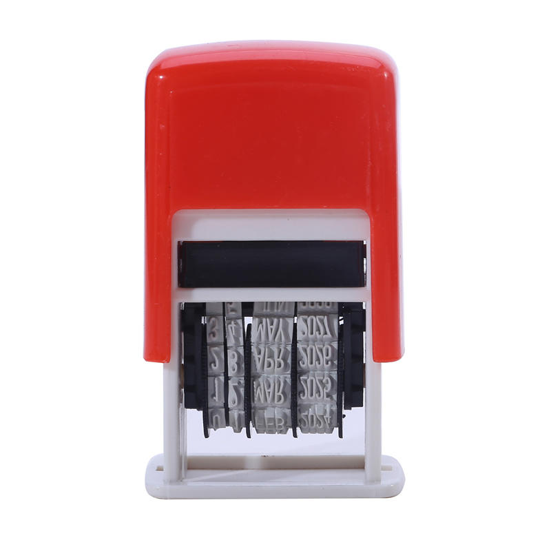 Black/Red/Blue 4mm Roller Stamp Adjustable Date Press-back Ink Automatic Ink Out Seal With English Date Solid Color