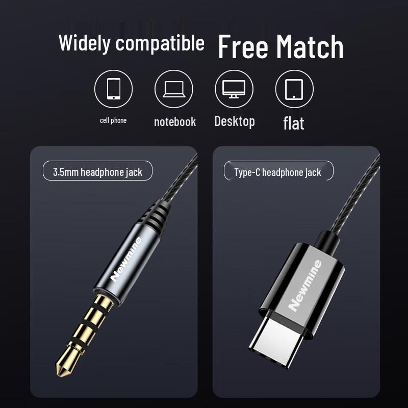 Newmine XLT06 Typ-C Kabelgebundene Kopfhörer mit Mikrofon