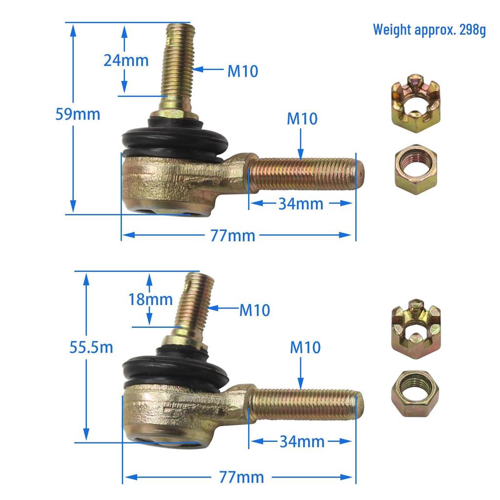 Beach Kart Modification Accessories: M10/M12 Steering Tie Rod Ball Joint for Front Suspension