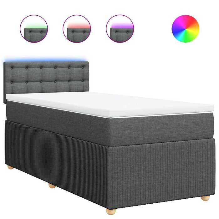 Maison Exclusive - Sommier à lattes de lit avec matelas Gris foncé 80x200 cm Tissu