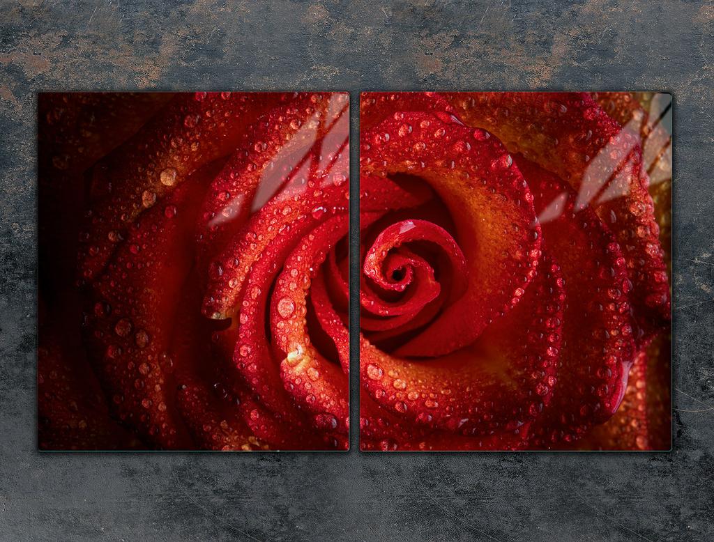 Glass protective plate for the stove 2x45x52 Rose