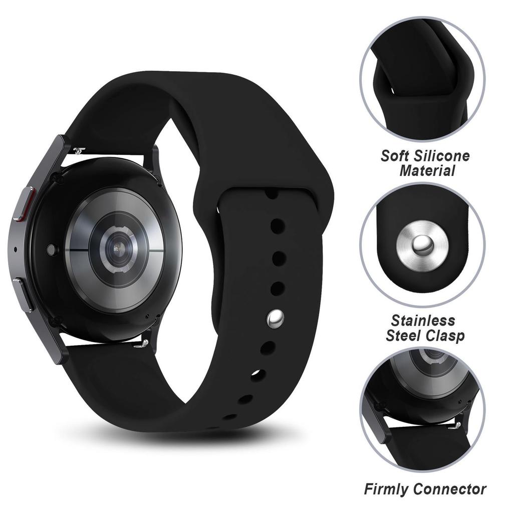Pulseira esportiva de silicone de 20 mm / 22 mm para Samsung Galaxy Watch 4 5 6 40 mm 44 mm 6 Classic 43 mm / 47 mm 5 LTE 44 mm 5 Pro 45 mm 4 Classic 42 mm 46 mm 3 41/45 mm