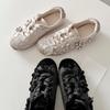 Riesige weiche Freizeitsportschuhe mit flachem Boden für Charakterbildung, Damen, neuer nationaler Stil, Schnürung, kleine Lederschuhe, Outdoor-Samt-Single-Schuhe, Loafer