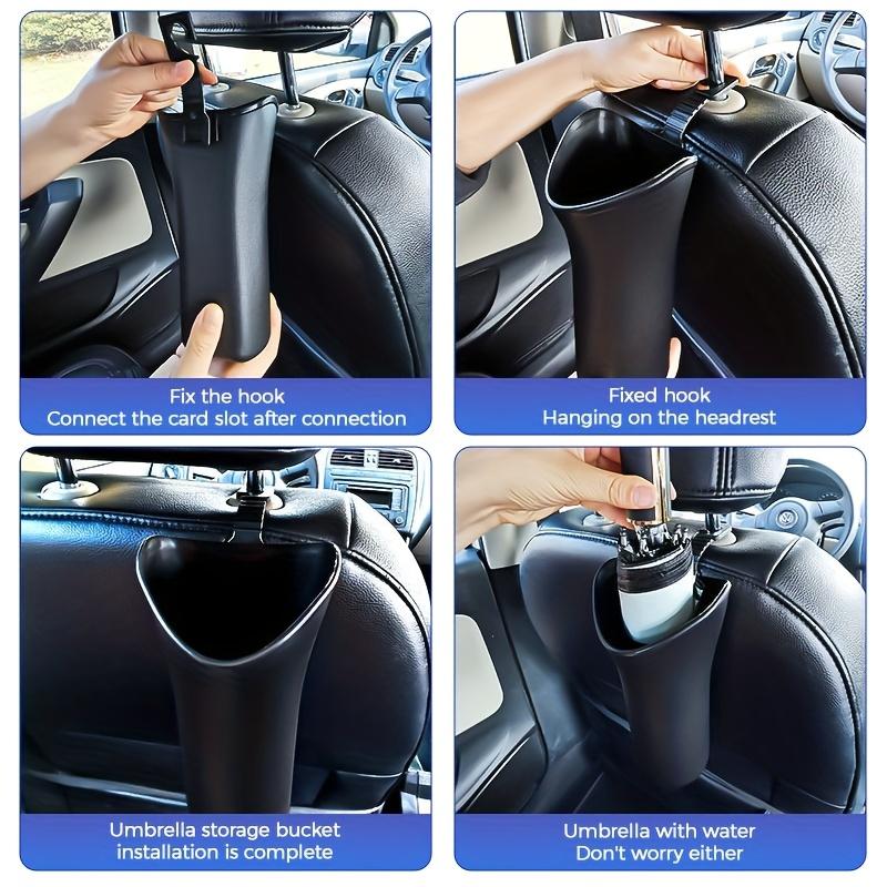 Car Umbrella Storage Bucket Multifunctional Black Plastic Holder Barrel with Hook for Gathering Bottle Shelves Car Trash Can New