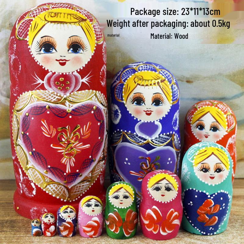 Wooden Painted Russian Nesting Dolls: 5, 7, 10, or 15 Layer Craft Toy & Souvenir