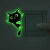 1pc Green Glow-in-the-Dark “Little Black Cat” Wall Sticker—Perfect for Decorating Your Entryway Self-Adhesive 2D Flat Design