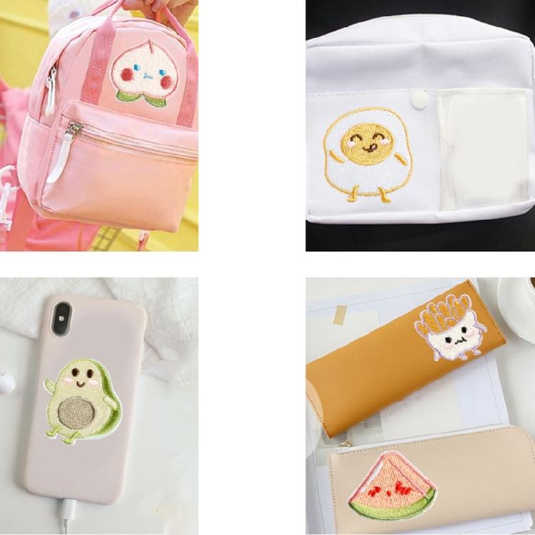 6 Pcs French Fries Applique Patches Lovely Peach Iron On Patches Embroidered Patches Repair Patches Sew On Patches