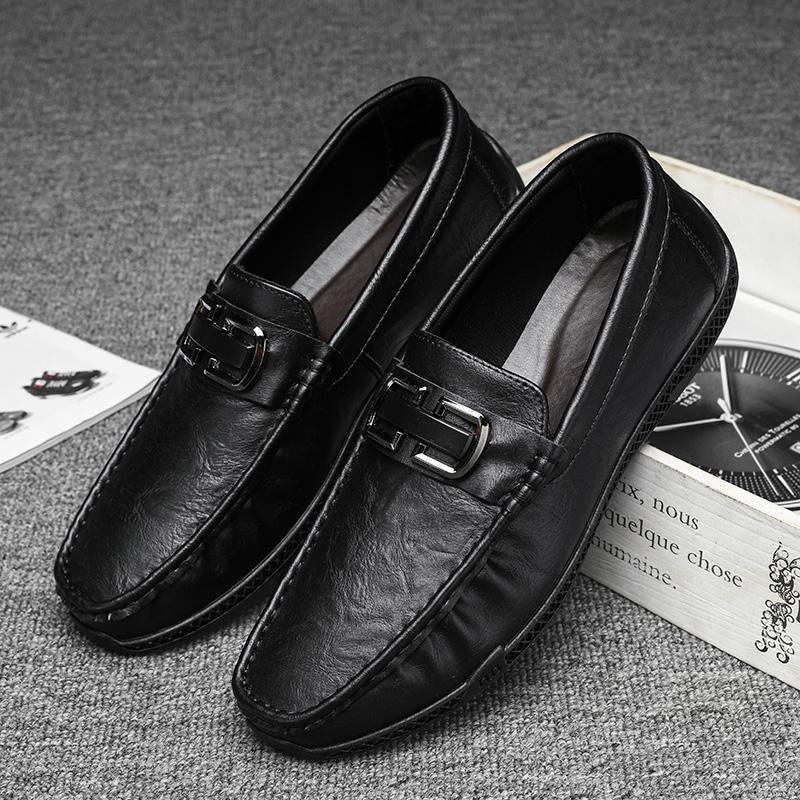 

Новая кожаная обувь Мужская деловая формальная обувь Британский стиль Черная повседневная кожаная обувь для мужчин JZ-5690 44 чёрный