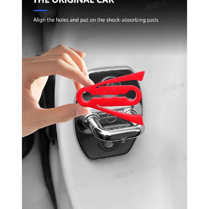 SEAMETAL 4pcs Universal Car Door Lock Buffer Silicone Shock Absorber Pad Door Buckle Cushion Reduce Noise Anti-Vibration