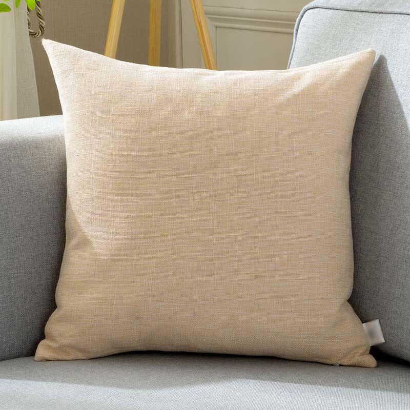 Luxurious Pure Color Cotton Linen Throw Pillow Cover For Home Office Sofa Decor
