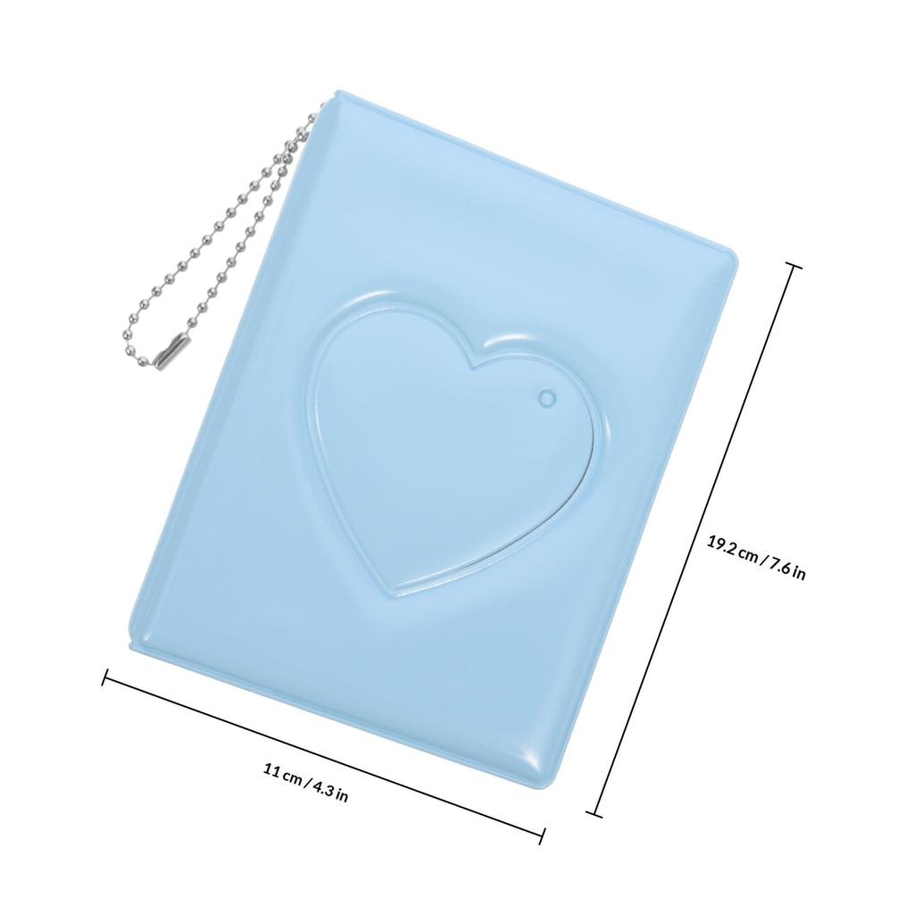 Small Heart Photocard Holder Album Portable Lightweight Photo Book with Transparent Pockets for Women Girls Kids Graduation