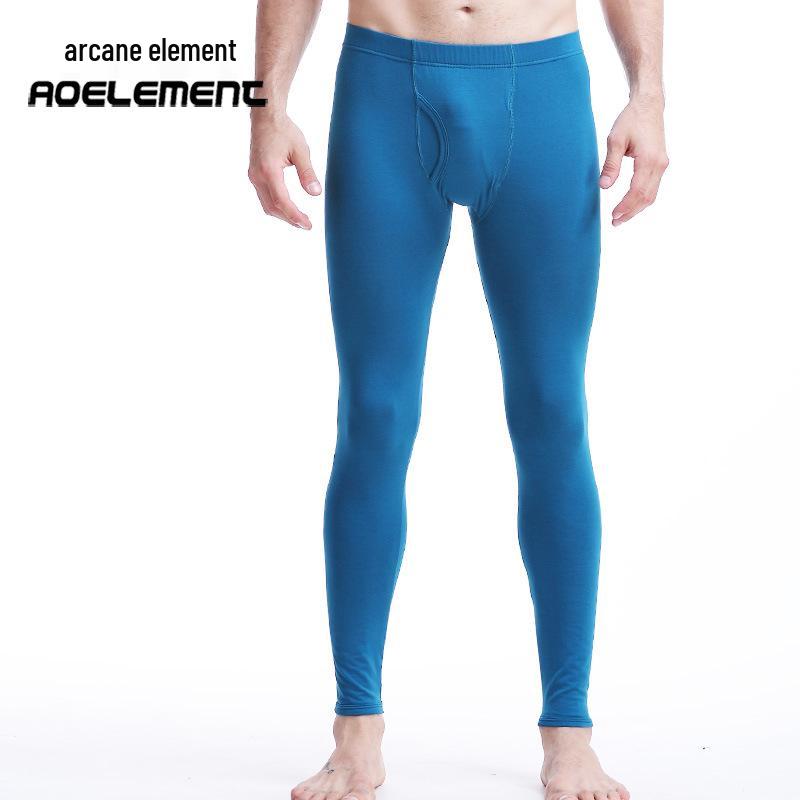 Aoyuansu Men's Slimming Cotton Thermal Base Layer Pants for Autumn and Winter