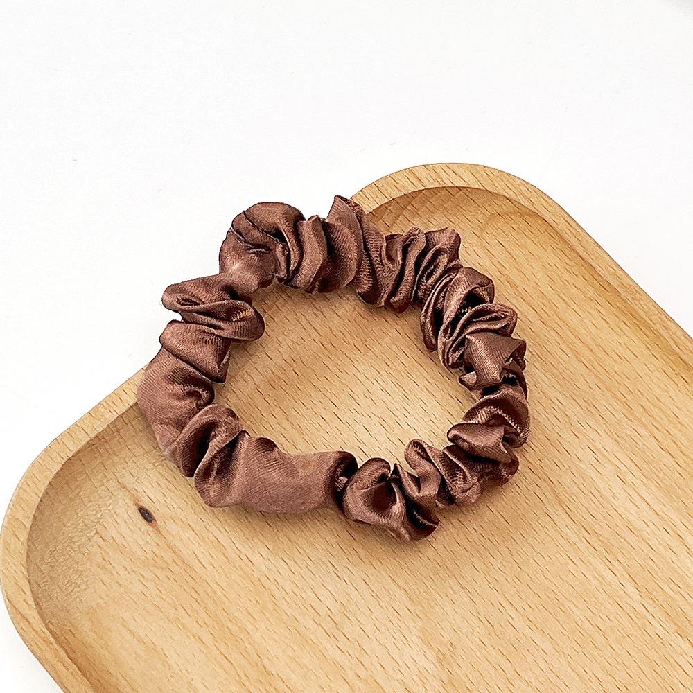 Korean Pleated Satin Hair Ring - Fashionable Elastic Headband for Ponytails