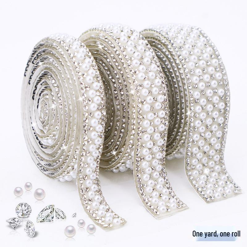 Self-Adhesive Pearl & Rhinestone Decorative Diamond Sticker Set for Clothing Accessories