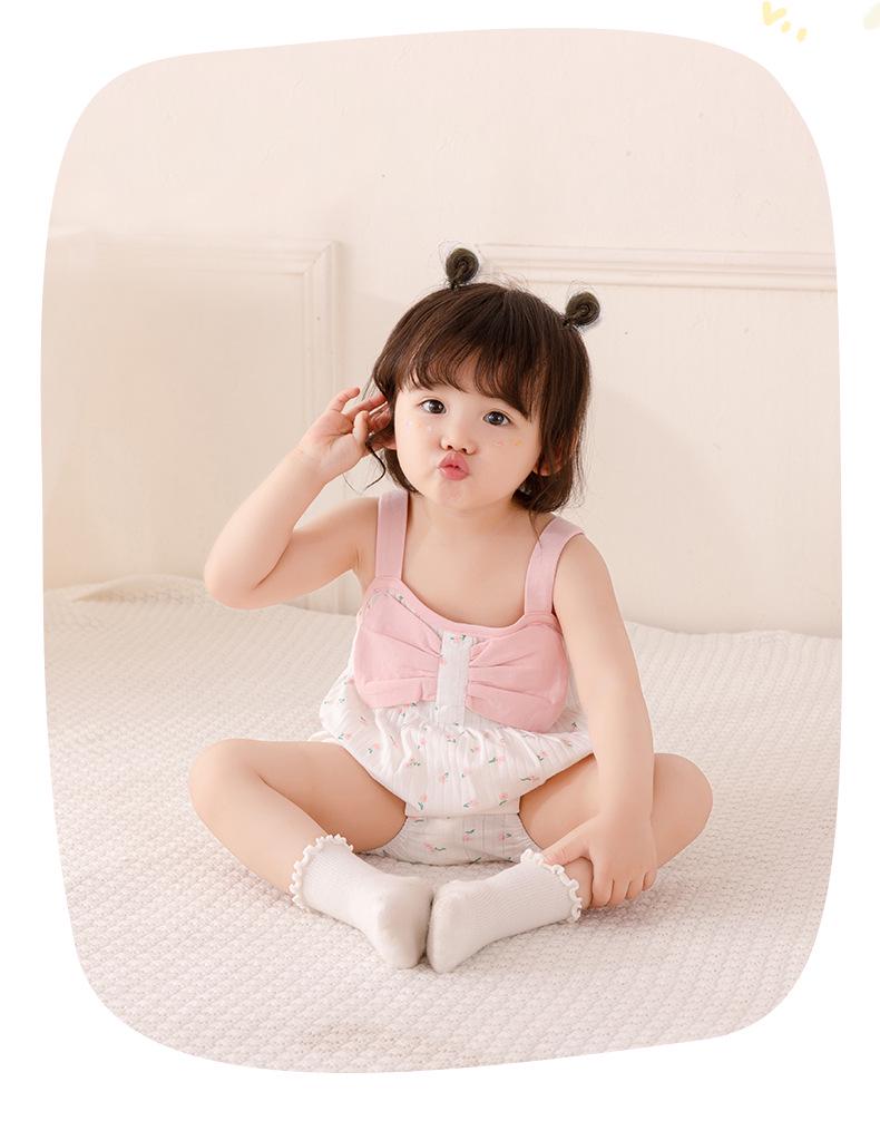 2025 Cute Summer Romper Baby Sling Jumpsuit - Fashion Wrap-around Newborn Girl Bodysuit 3657