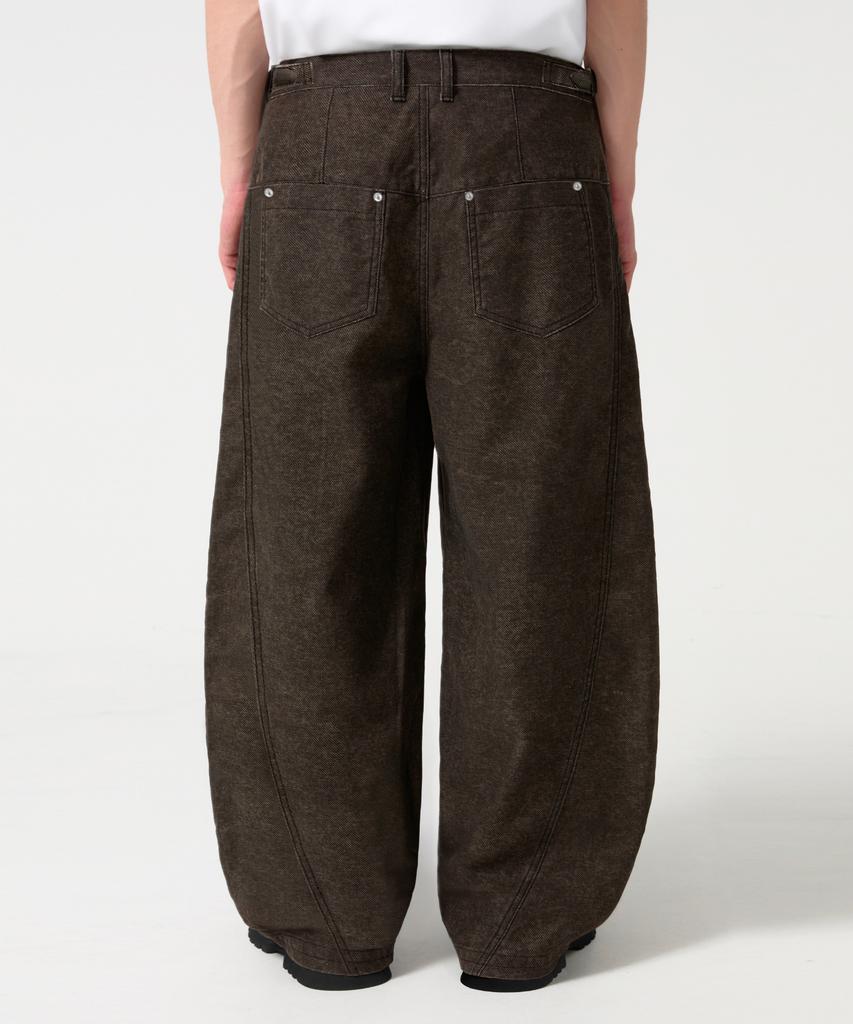 TRILLION Adjust Pigment Curved Cotton Pants_Black