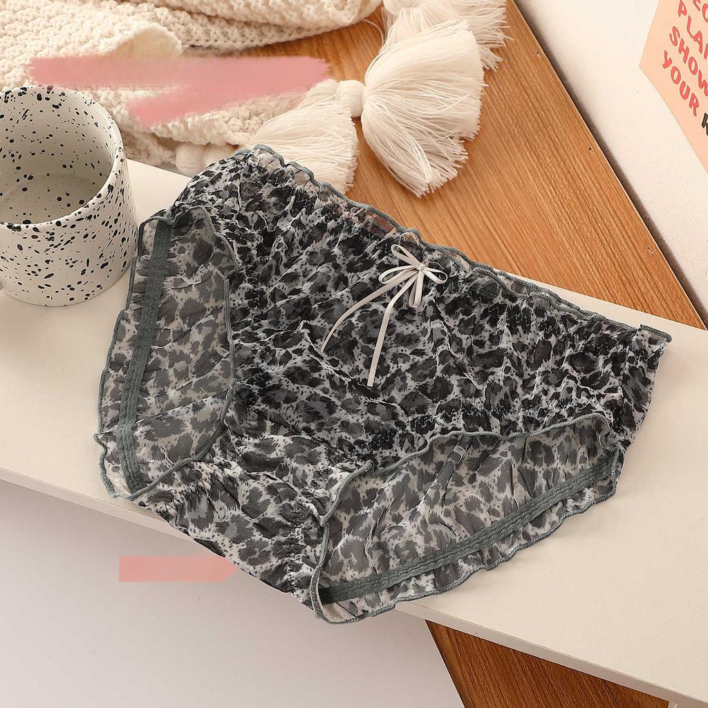 Pure Desire Lace Mesh Small Floral Panties Sexy Sweet Breathable Mid Waist Triangle Women’s Panties