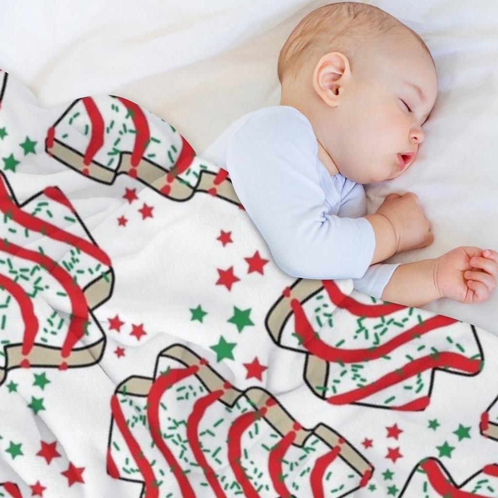 Christmas Tree Snack Cakes Throw Blanket Beautifuls Sleeping Bag Large bed plaid Blankets