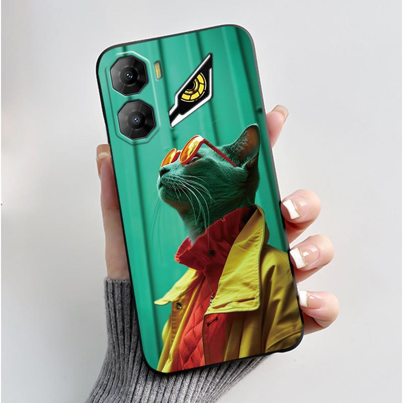 Custodia per Telefono Per ZTE Nubia Neo 3 5G Z2464N Custodia Estetica Moda Gatto Carino Cartone Animato Nero Morbido TPU Silicone Copertura Protettiva Completa