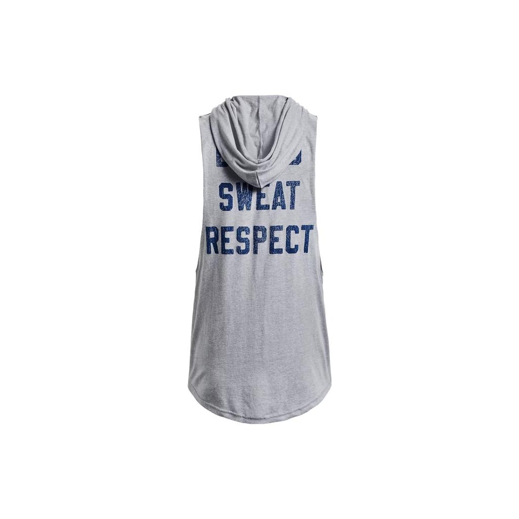 Under Armour Mouwloos Sportvest met Capuchon en Logo Print Heren Tops Heather-Grijs 1376939-035