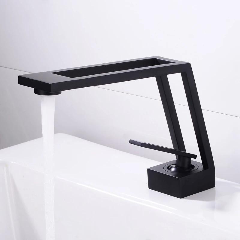 Luxury Bathroom Basin Faucet Hollow Design Sink Faucet Cold & Hot Mixers Sink Tap Single Handle Deck Mounted Kitchen Faucet