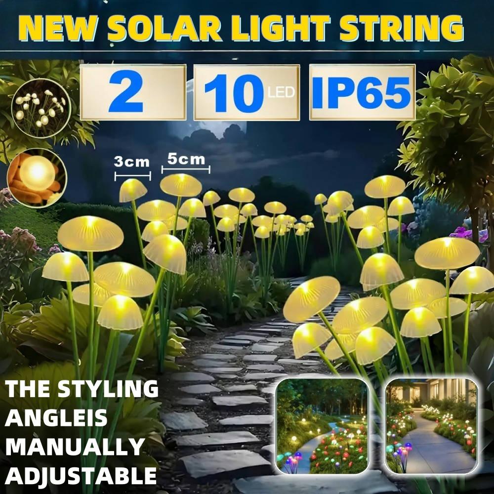 Solar Garden LED Jellyfish Mushroom Lights Waterproof Outdoor Decor Yard Patio Pathway Lawn Lamp