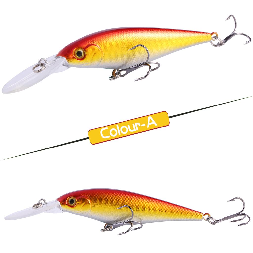 Fishing Baits Minnow Crankbaits Lures with Metal Triple Fishing Hooks for Trout Bass Perch Fishing