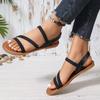 Fashion Women Sandals Summer 2024 New Flat Shoes Roman Sandals with Non-slip Rubber Sole Fashion Women Sandals Casual Shoes for Women