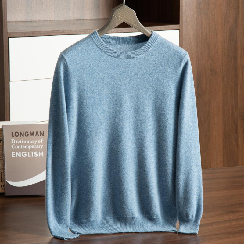 New cashmere sweater men's semi-turtleneck pure cashmere sweater men's loose bottoming cashmere knitted sweater