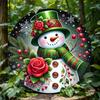 Christmas Snowman Metal Wall Art Decor for Home Office Cafe Bar Garden