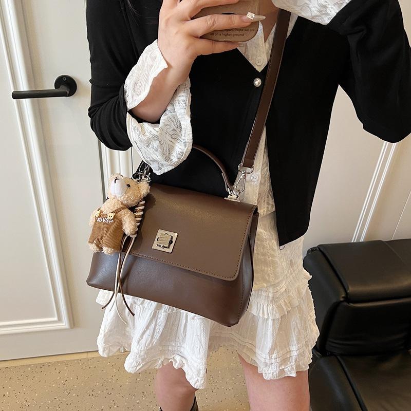 

Модная ретро-сумка из мягкой кожи через плечо, повседневная портативная женская сумка, универсальная сумка-мессенджер no pendant темно-коричневого