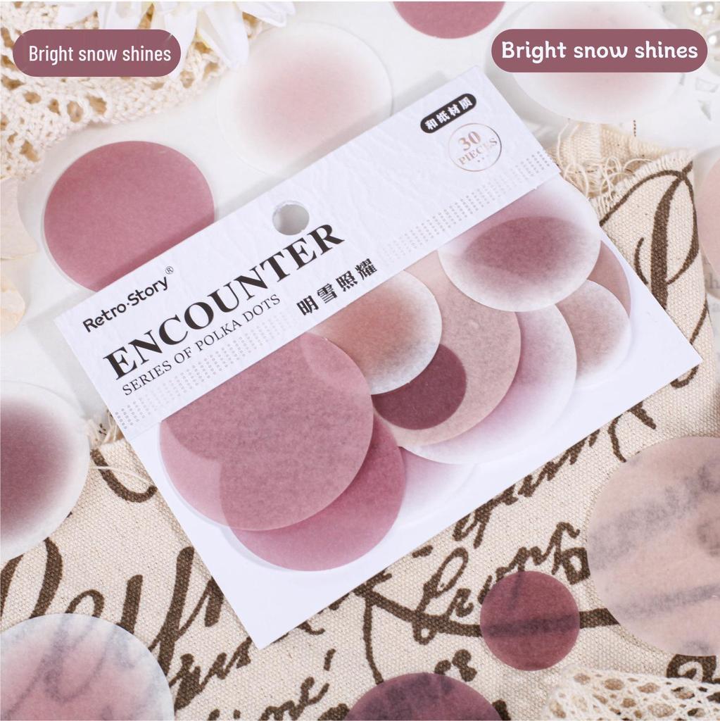 Paper Ink Dot Stickers: Simple DIY Round Journal Decoration Pack for Students