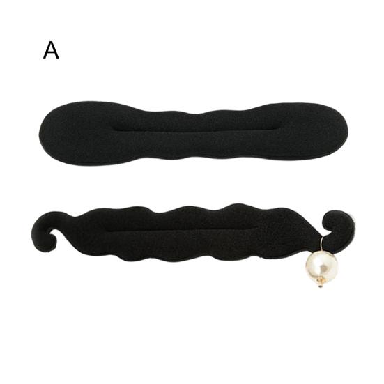 2/3Pcs Women Hair Bun Maker Sponge Faux Pearls Decor Bun