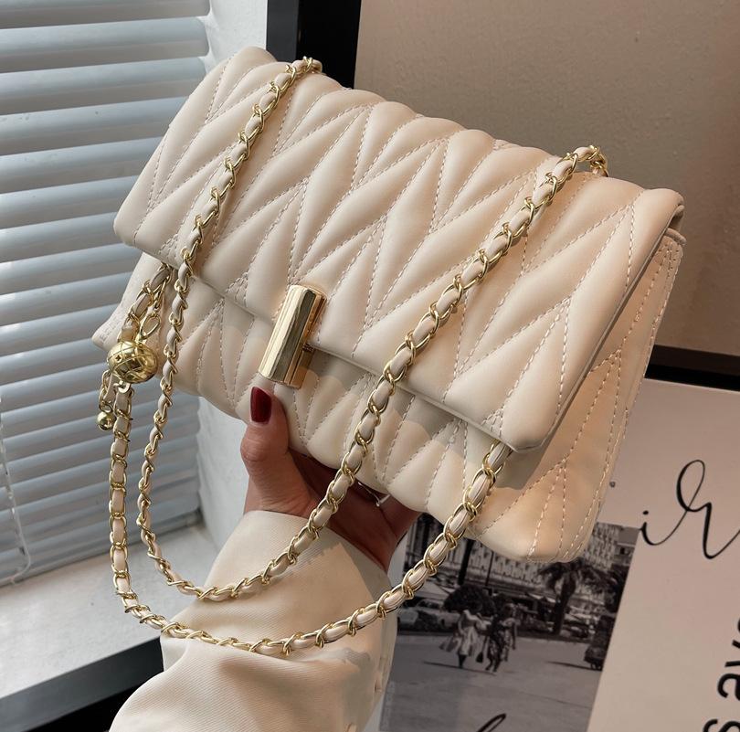 Summer Popular Bags for Women, Fashionable and Versatile Diamond Grid Chain Bags, Crossbody Bags, Textured Small Square Bags