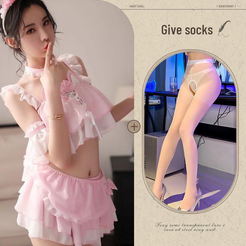 Sexy Cat Girl Chiffon Lingerie Set for Nightclub Seduction