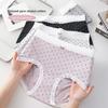 Large Size Female Spring and Autumn Lace Antibacterial Extended Crotch Triangle Briefs