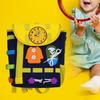 Toddler Backpack Busy Board Montessori Toy, Zip Button Lace Clock Activity Sensory Toy for Kids 1-4 Years Old, Educationa