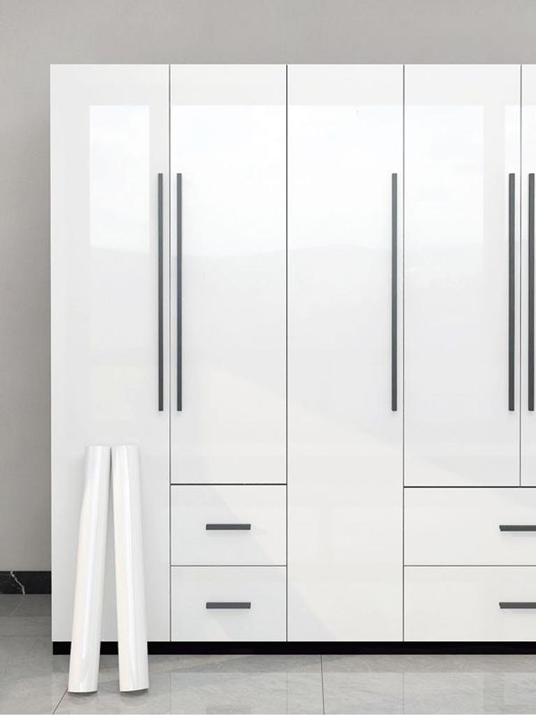 Pearl White DIY Decorative Film PVC Self Adhesive Wall Paper Furniture Renovation Stickers Kitchen Cabinet Waterproof Wallpaper