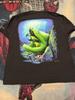 Vintage Y2K Amphibious Outfitters Scuba Diving Frog Eel Black T-shirt Size XL