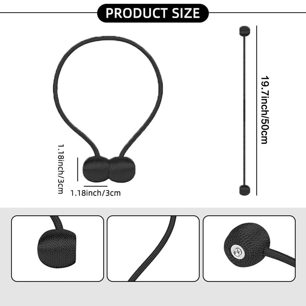 2pcs/pair Magnetic Curtain Tiebacks Earphone Design Curtain Holdbacks Living Room Bathroom Shower Curtain Accessories