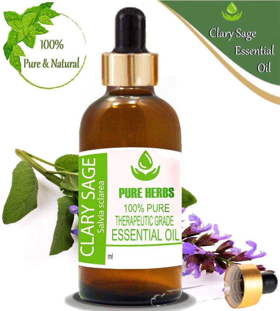 Pure Herbs Salvia Romana Olio Essenziale 100% Puro e Naturale Salvia Sclarea ZA 324