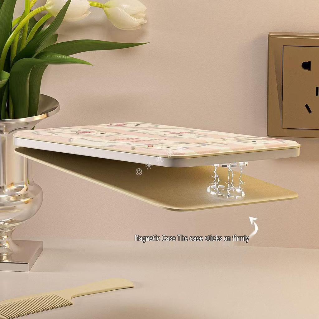 Składane lusterko kosmetyczne LED HD z kreskówkowym motywem i podświetleniem