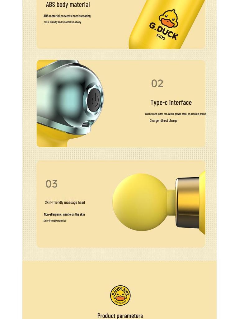 Smart LCD Mini Yellow Duck Muscle Massage Gun for Neck and Fascia