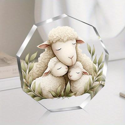 White Lambs Design, Unique Creative Office & Home Desktop Decor, Christmas Gifts, Festive Tabletop Display, Nurseries, Home Desk Living Room Acrylic