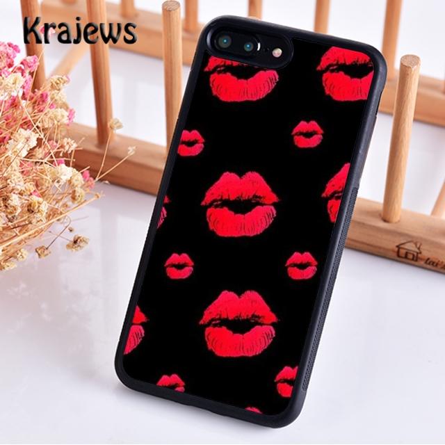 Krajews Kiss Me Red Lip Phone Case Cover For IPhone 18 17 Air 16 15 14 Plus 11 12 13 Pro Max Coque Shell Fundas